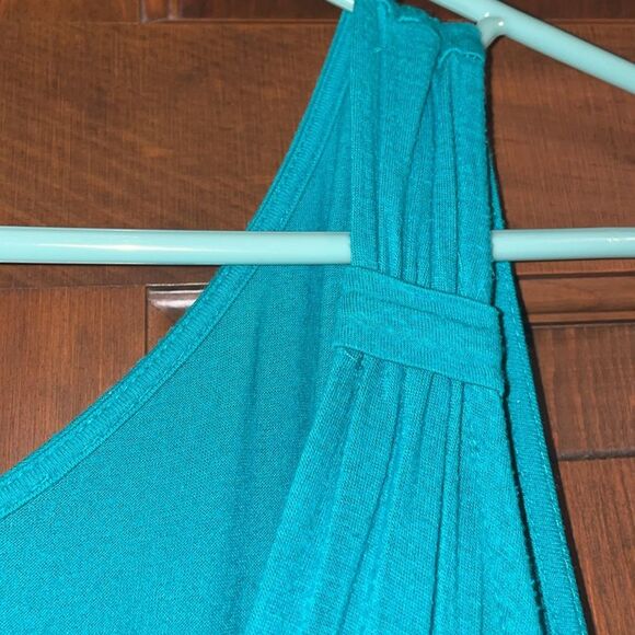 Liz Lange Green sleeveless soft knit Maternity Dress size M sleeveless elastic - Picture 3 of 9